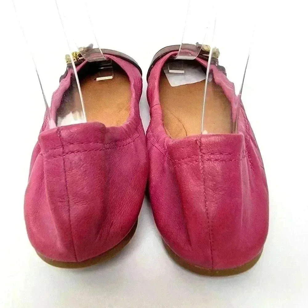 Coach Delphine Soft Leather Slip-on Buckle Ballet Flats - 8 - Picture 6 of 11